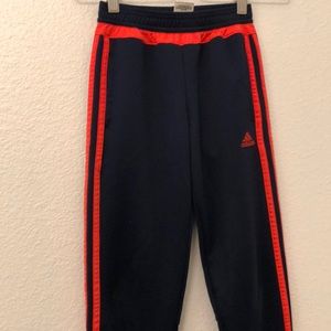 Navy with orange stripes adidas pants